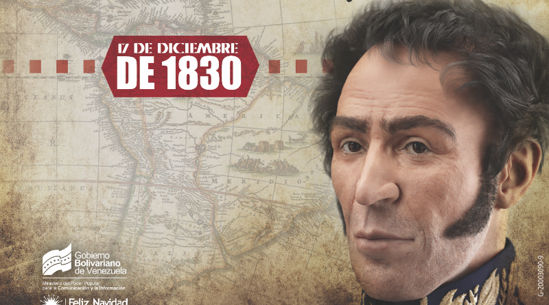Se conmemoran 186 años del paso a la inmortalidad del Libertador Simón Bolívar