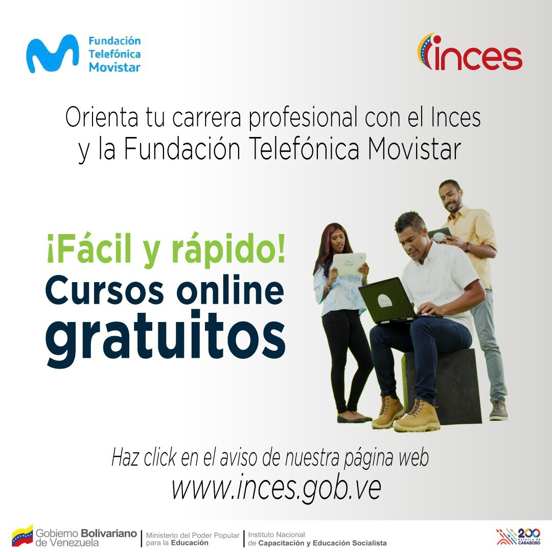 Inces y Telefónica abren inscripciones para el desarrollo de competencias tecnológicas