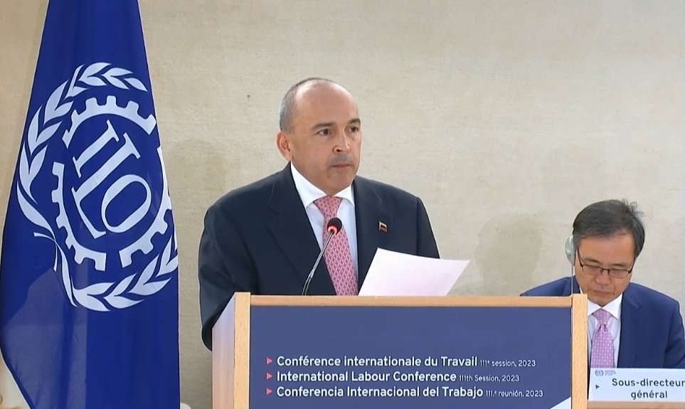 Ministro Torrealba destacó el avance en la transformación estructural del país durante  la 111° Conferencia Internacional del Trabajo