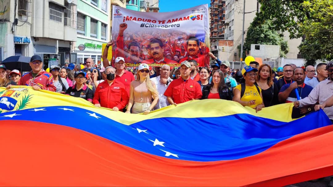 Clase obrera venezolana sale a la calle en apoyo al Presidente Nicolas Maduro ante su mensaje anual