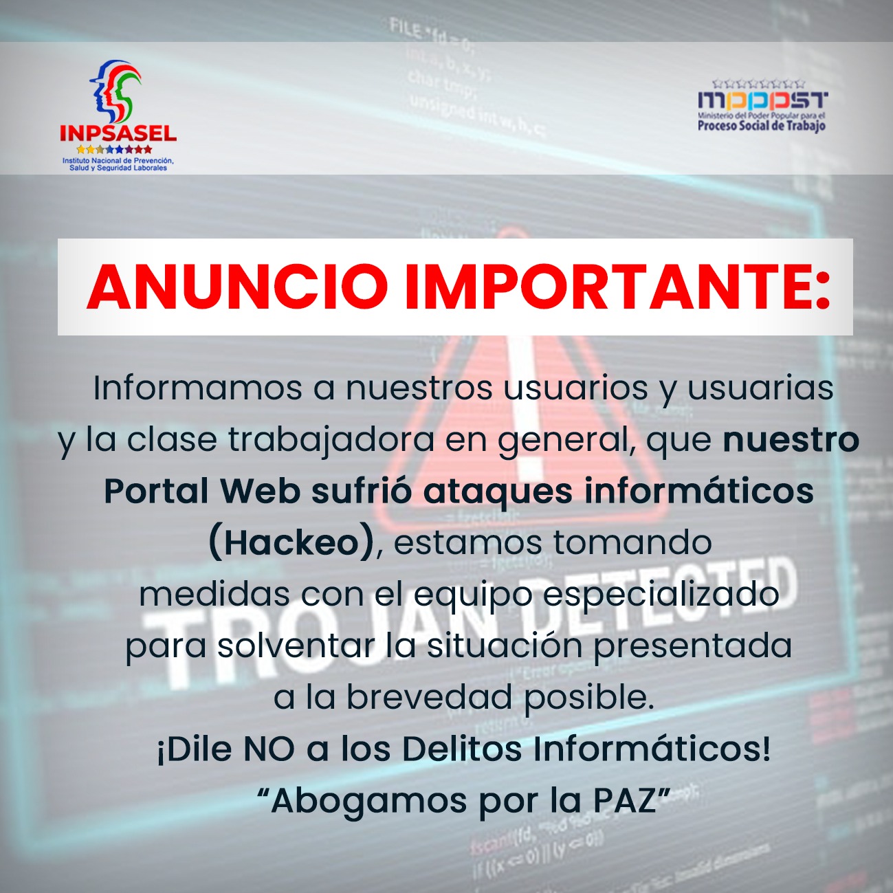 El portal web de Inpsasel sufrió ataques cibernéticos
