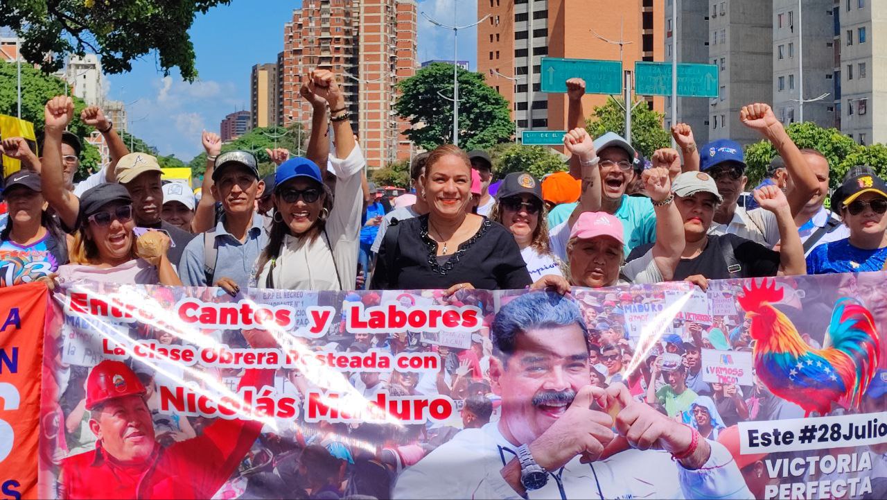 Clase trabajadora se sumó junto al pueblo venezolano a la gran marcha por la Paz.